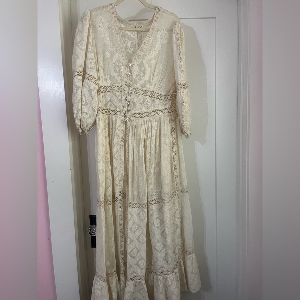 Free People Embroidered maxi blouse